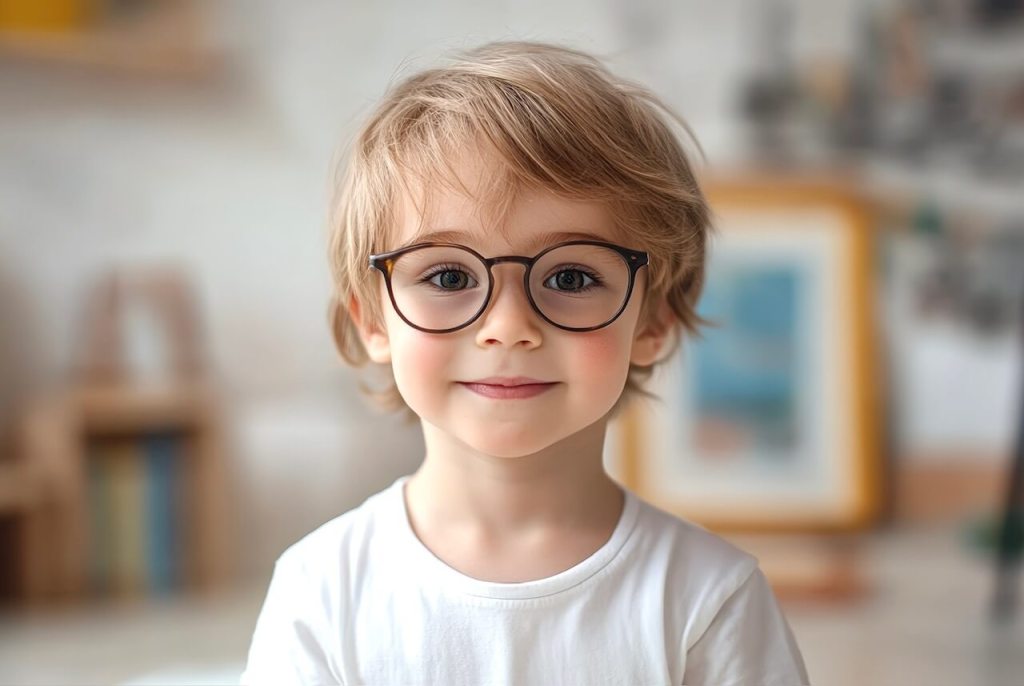 Enfant portant des lunettes de vue